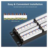 iwillink 48-Port Cat6 Patch Panel, 10Gbps RJ45 Keystone Network Panel for Rackmount or Wall Mount, Ideal for Gigabit Ethernet Connections