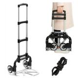 Wawxmo Folding Hand Truck Aluminum Portable Folding Hand Cart 180lbs Capacity Hand Cart and Dolly Ideal for Home, Auto, Office,Travel Use,Black
