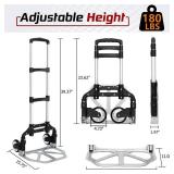 Wawxmo Folding Hand Truck Aluminum Portable Folding Hand Cart 180lbs Capacity Hand Cart and Dolly Ideal for Home, Auto, Office,Travel Use,Black