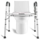 Landtale Raised Toilet Seat For Seniors 400Lbs, Adjustable Toilet Riser With Handles, Elevated Toilet Seat For Elderly, Pregnant, Handicap, Fit Any Toilet