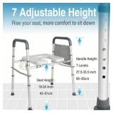 Landtale Raised Toilet Seat For Seniors 400Lbs, Adjustable Toilet Riser With Handles, Elevated Toilet Seat For Elderly, Pregnant, Handicap, Fit Any Toilet