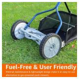 Amazon Basics 18-Inch 5-Blade Push Reel Lawn Mower with Grass Catcher, Blue