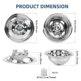 hightall 17 Wheel Simulators, 17\" 8 Lug 4 Hand Holes Stainless Steel Hubcaps,Polished Surface,2Pcs Front Wheel/2Pcs Rear Wheel,Bolts On Wheel Cover Set Compatible with Ford 2005-2021 F350 Truck