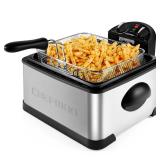 Chefman 4.5 Liter Deep Fryer w/Basket Strainer, XL Jumbo Size, Adjustable Temperature & Timer, Perfect for Fried Chicken, Shrimp, French Fries, Chips & More, Removable Oil-Container, Stainless Steel