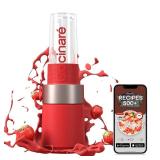 Cocinare 1100W Personal Blender for Shakes & Smoothies, Portable with 6 Titanium Blades, 16 Oz To-Go Sports Bottle, 500+ Online Recipes, Ideal for Kitchen, Frozen Fruit, Ice, Nuts (Red)