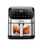 DEIME Air Fryer 6.5 QT Oilless Oven Large AirFryer Healthy Cooker with 10 1-Touch Preset, Visible Cooking Window, Non-Stick Basket & Dishwasher Safe