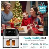 DEIME Air Fryer 6.5 QT Oilless Oven Large AirFryer Healthy Cooker with 10 1-Touch Preset, Visible Cooking Window, Non-Stick Basket & Dishwasher Safe