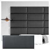 Art3d Peel and Stick Black King Headboard, 12-Pack Upholstered Headboard for Queen, Full-Size Bed, Padded Wall Panel