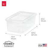 IRIS USA 20-Pack Storage Bins with Lids, 6 Quart, Shoe Boxes Clear Stackable Containers Organize Shoes Closet Shelves, Classroom Organization Teacher Tools, Game Storage - BPA-Free Plastic