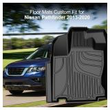 Floor Mats Custom for 2013-2020 Nissan Pathfinder/2014-2020 Infiniti QX60/2013 Infiniti JX35 All Weather TPE Heavy Duty Car Floor Mat Pathfinder Accessories Full Floor Liners Set