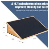 StrongTek Slant Board for Squats & Knee Training, Heavy-Duty Incline Board with Non-Slip Surface, Fixed 25Â° Wooden Stretch Board, 1000 Lbs Capacity