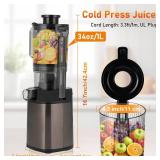 Cold Press Juicer - Juicer Machines with 4.3\" Wide Feed Chute, 34oz Slow Masticating Juicer for Fruits and Vegetables, 99% High Juice Yield, Reverse Function, Dishwasher Safe