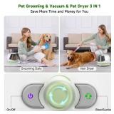 Gimify Dog Grooming Kit: 2-in-1 Dog Hair Vacuum & Dryer, Multifunctional Clipper with 0.58 Gal Dust Cup, 99% Pet Hair Suction, 3 Vacuum Brushes for Shedding