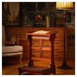 DoubleFill Solid Wood Prayer Bench Stool with Shelf and Cushion Church Prayer Bench Table Chair Padded Kneeler for Kneeling at Home, Religious Gifts, 23 x 20 x 32 Inches(Simple Style)