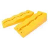 MaxxHaul 50939 3-Steps RV Leveling Ramps Yellow Camper & Trailer - Set of 2 Wheel Chocks