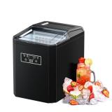 rosmena Ice Cube Maker, 44LBS Small Ice Cube Makers, Countertop Ice Maker Machine with Transparent Lid Perfect for Home, Office, Kitchen, RV, Basement Bars