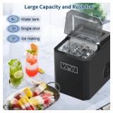 rosmena Ice Cube Maker, 44LBS Small Ice Cube Makers, Countertop Ice Maker Machine with Transparent Lid Perfect for Home, Office, Kitchen, RV, Basement Bars