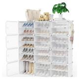 Portable Shoe Rack Shoe Organizer for Closet Entryway 48 Pairs Shoe Rack Organizer with Doors Shoe Storage Organizer Shoe Rack with Cover Shoe Organizer Cabinet Shoe Rack for Closet Entryway Bedroom