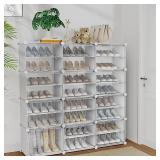 Portable Shoe Rack Shoe Organizer for Closet Entryway 48 Pairs Shoe Rack Organizer with Doors Shoe Storage Organizer Shoe Rack with Cover Shoe Organizer Cabinet Shoe Rack for Closet Entryway Bedroom