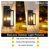 20in Large Outdoor Wall Light Fixtures, Exterior Lighting Fixtures Porch Sconces Wall Mounted, Waterproof Black Outdoor Wall Lanterns Lamps, Outside Lights for House Patio Front Door Entryway, 2-Pack