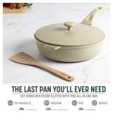 Goodful All-in-One Pan, Multilayer Nonstick, High-Performance Cast Construction, Multipurpose Design Replaces Multiple Pots and Pans, Dishwasher Safe Cookware, 11-Inch, 4.4-Quart Capacity, Linen