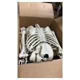 WODMAZ 5.4Ft Halloween Skeleton, Full Size Posable Skeleton with Glowing Eyes Creepy Sound, Full Body Life Size Skeleton and 2 Arm Stakes for Halloween Indoor Outdoor Haunted House Decorations