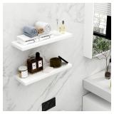WELLAND Simons Floating Wall Shelf Ledge Shelves, 18-Inch, White