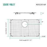 Serene Valley Sink Bottom Grid 29-1/2\" X 15-9/16\", Rear Drain with Corner Radius 3/8\", Sink Protector NDG3016R