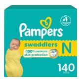 Pampers Baby Diapers - Swaddlers - Size 0, 140 Count, Ultra Absorbent Disposable Newborn Diaper