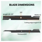 (3 Pack) 60 Inch Mower Blades Fit for Bad Boy Exmark Gravely Hustler Toro Dixie Chopper 038-2007-00 High Lift Mulching Blades, Replaces Exmark 633483, 038-2007-00, 038-6050-00, Toro 105771803