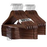 Uinicor Wooden Hangers - 60 Pack - Clothes Hanger for Daily Used,Heavy Duty Wood Hangers with Precisely Cut Notches,Coat Hanger for Closet, Clothes Hangers for Shirt Suit Dresï¼Waluntï¼
