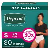 Depend Fresh Protection Adult Diapers, Incontinence & Postpartum Bladder Leak Underwear for Women, Disposable, Maximum, Small, Blush, 80 Count (2 Packs of 40), Packaging May Vary