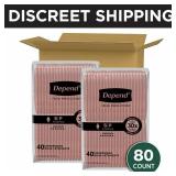 Depend Fresh Protection Adult Diapers, Incontinence & Postpartum Bladder Leak Underwear for Women, Disposable, Maximum, Small, Blush, 80 Count (2 Packs of 40), Packaging May Vary
