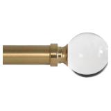 Ivilon Drapery Treatment Window Curtain Rod - Acrylic Ball 1 inch Pole. 28 to 48 Inch. Warm Gold
