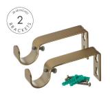 Ivilon Drapery Treatment Window Curtain Rod - Acrylic Ball 1 inch Pole. 28 to 48 Inch. Warm Gold