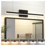 VOLISUN Modern Bathroom Vanity Light 24 inch, Rotatable, 14W Dimmable 5CCT Led Bathroom Light Fixture Over Mirror, Black Bar Vanity Light for Bathroom Mirror Restroom-ETL Certificated