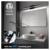 VOLISUN Modern Bathroom Vanity Light 24 inch, Rotatable, 14W Dimmable 5CCT Led Bathroom Light Fixture Over Mirror, Black Bar Vanity Light for Bathroom Mirror Restroom-ETL Certificated