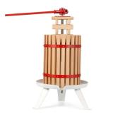 4.75 Gal/18L Manual Fruit Wine Press, Wood Steel Fruit and Wine Press With T-Handle, Stable Triangular Structure, Wine Making Press for Outdoor, Kitchen, Manual Assembly Required
