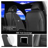 FiveFox Fit 4Runner Car Seat Covers (Only for 5 Seats Version) for Select Toyota 4Runner 2003-2024 - Full Coverage Leather, Airbag Compatible, Waterproof & All Weather Seat Cushion Protector, Black