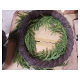 24\" Real Touch Norfolk Pine Wreath for Front Door Large Artificial Winter Pine Greenery Christmas Wreath for Front Door Window Walls Xmas Decor Indoor Outdoor Home Decoration