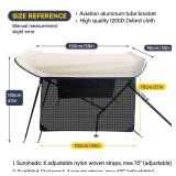 CCLINK Shade Canopy for zero turn lawn mower for john deere canopy,Kubota,Cub Cadet,Troy-Bilt & Others Foldable with UV Protection Equipped with High Visibility Left and Right Sunshades