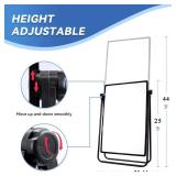 Dry Erase Board with Stand, 23\"x17\" Double Sided Portable White Board, Height Adjustable Rotating Stand Magnetic Whiteboard for School Classroom Home Office