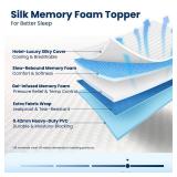 KINGJERRY Queen Air Mattress with Built-in Pump, 18\" Luxury Foam Topper Inflatable Blow Up Mattress, Breathable & Washable Silk Feel Cover, 900lbs Supports, 48Hr Leak-Proof, 3-Min Fast for Home&Guest