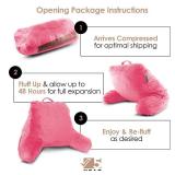 Nestl Reading Pillow with Shredded Memory Foam, Designed for Sitting Up in Bed and Couch, Back and Arms Adjustable Support for Adult & Teens Backrest Pillows for Reading with Washable Cover Light Pink