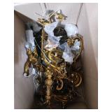 Homeooze 6 Light Classic Traditional Candle-Style Crystal Chandeliers for Dining Room Living Room Bedroom entryway Antique Gold Finish