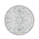 jinchan Round Rug 8ft Area Rug Washable Vintage Indoor Retro Accent Floor Cover Distressed Floral 8