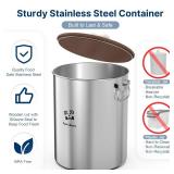 Paw Libero 2PK 25 Lbs total 50 Lbs Stainless Steel Dog Food Storage Container with Airtight Wooden Lid & Ceramic Bone Handle, Large Metal Dog Food Bin for Dogs & Cats, Keep Fresh, Easy to Clean