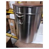 Paw Libero 2PK 25 Lbs total 50 Lbs Stainless Steel Dog Food Storage Container with Airtight Wooden Lid & Ceramic Bone Handle, Large Metal Dog Food Bin for Dogs & Cats, Keep Fresh, Easy to Clean