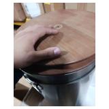 Paw Libero 2PK 25 Lbs total 50 Lbs Stainless Steel Dog Food Storage Container with Airtight Wooden Lid & Ceramic Bone Handle, Large Metal Dog Food Bin for Dogs & Cats, Keep Fresh, Easy to Clean