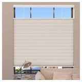 MYshade Top Down Bottom Up Cordless Cellular Shades Blackout Blinds for Indoor Windows - Room Darkening Window Blinds & Shades - Easy to Install - 27\" W x 72\" H (Beige)